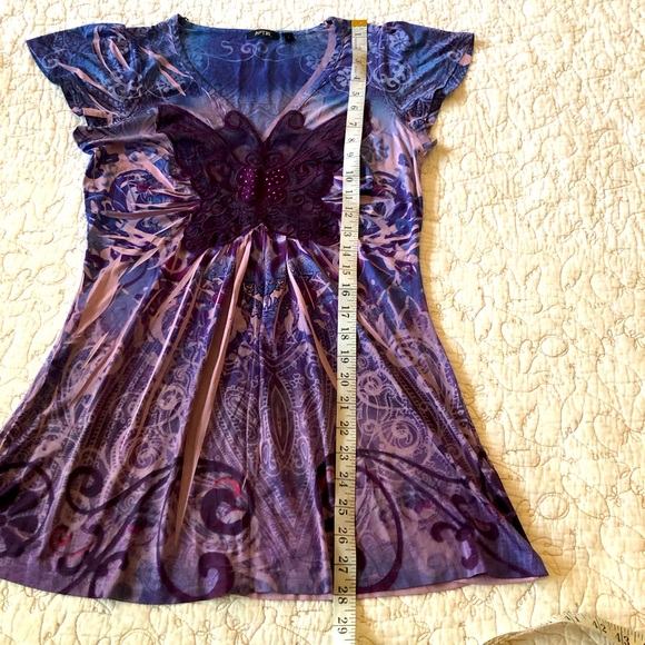 APT. 9 Y2K Babydoll Butterfly Floral Top Size S - Picture 7 of 9